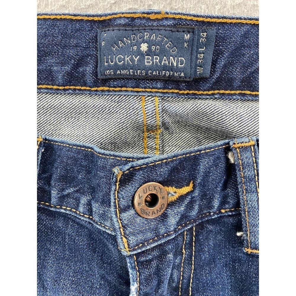 Lucky Brand Men's Denim Jeans 410 Athletic Slim Blue Size 34x30 Dark Wash - Picture 6 of 10